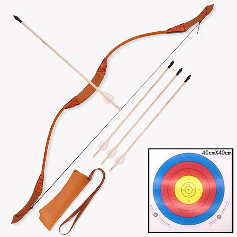 1 metre of tan and wooden bows + hanging target